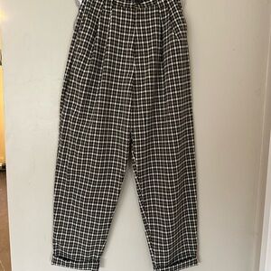 Topshop Checkered Brown Women's Trousers